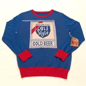 NEW Old Style BEER knit sweater Spacecraft drank